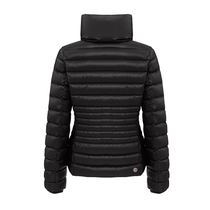 SHORT DOWN JACKET WITH HIGH NECK Woman Black Dark Steel