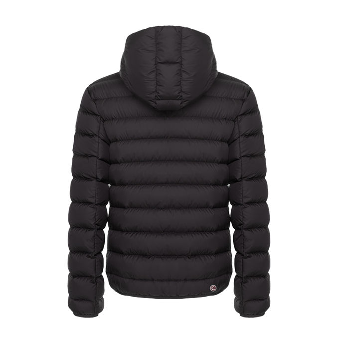 SHORT DOWN JACKET WITH HOOD Man Black Vulcan