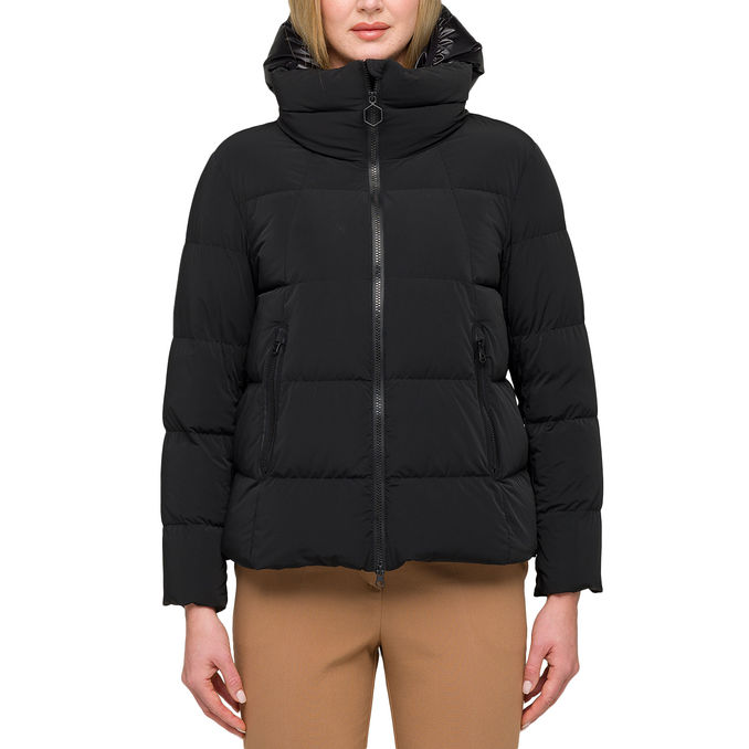 SHORT DOWN JACKET WITH SHINY HOOD