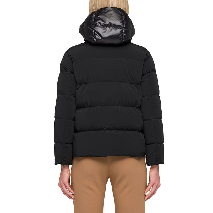 SHORT DOWN JACKET WITH SHINY HOOD