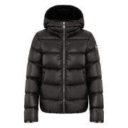 SHORT DOWN JACKET Woman Black Dark Steel SHORT DOWN JACKET Woman Black Dark Steel