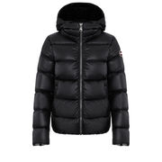 SHORT DOWN JACKET Woman Black Dark Steel SHORT DOWN JACKET Woman Black Dark Steel