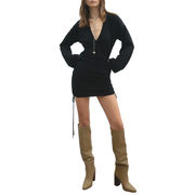 SHORT DRESS WITH SIDE DRAWSTRINGS SHORT DRESS WITH SIDE DRAWSTRINGS