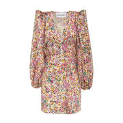 SHORT DRESS WITH SPIRIOM FLOWERS Woman Colored SHORT DRESS WITH SPIRIOM FLOWERS Woman Colored