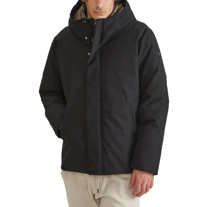 CANADIAN SHORT SMOOTH ECO PARKA Man Black | Mascheroni Store