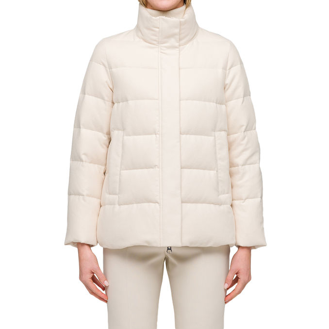 SHORT WOOL DOWN JACKET WITH SIDE ZIPPERS