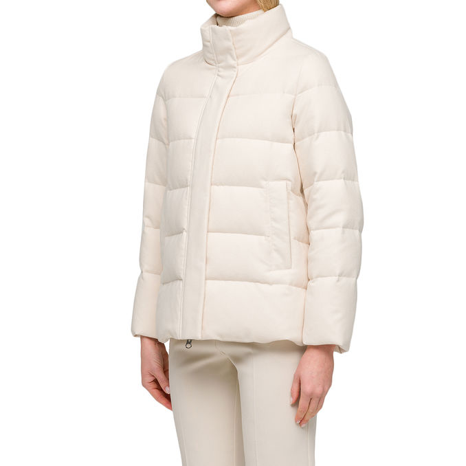 SHORT WOOL DOWN JACKET WITH SIDE ZIPPERS