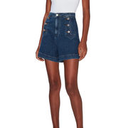 SHORTS GOLDEN BUTTONS MARINA CRUISE Woman Dark Blue Denim SHORTS GOLDEN BUTTONS MARINA CRUISE Woman Dark Blue Denim