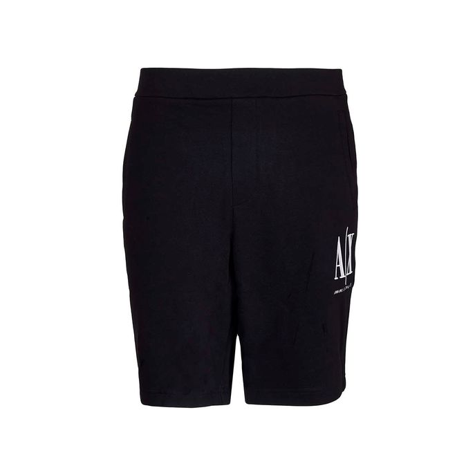 ARMANI EXCHANGE SHORTS WITH EMBROIDERED LOGO Man Black White ...