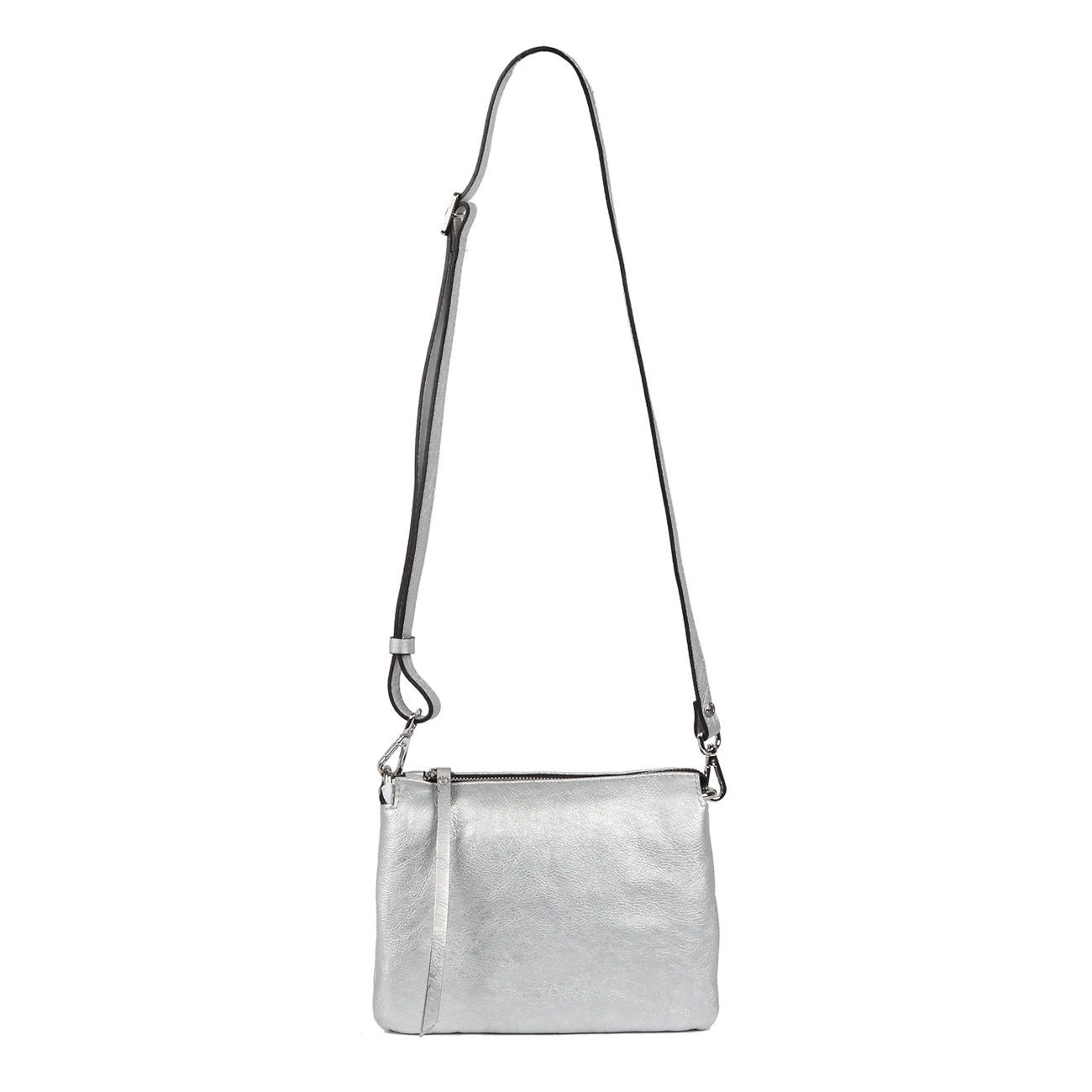 Gianni Chiarini Gray Snakeskin Embossed Leather Small Crossbody/Shoulder Bag:  Handbags