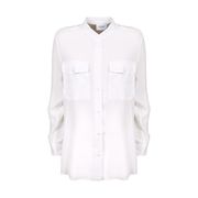 NENETTE CREPE DE CHINE SHIRT WITH SILVER BUTTONS Woman White