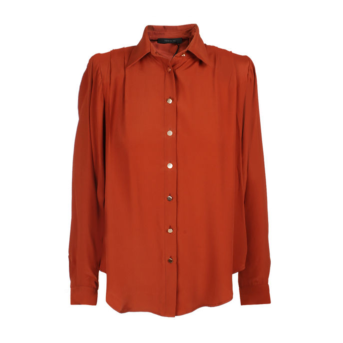 SILK BLEND SHIRT Woman Tobacco