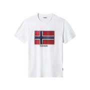 SIROL T-SHIRT WITH FLAG STAMP Man Bright White SIROL T-SHIRT WITH FLAG STAMP Man Bright White