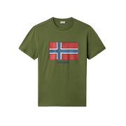 SIROL T-SHIRT WITH FLAG STAMP Man Green Cypress SIROL T-SHIRT WITH FLAG STAMP Man Green Cypress