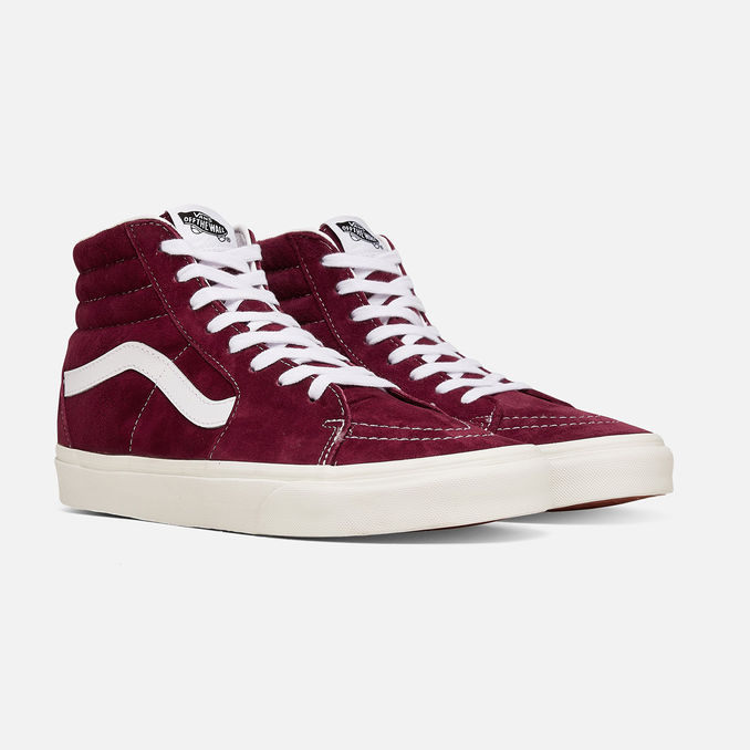 SK8-HI HIGH SHOES IN SUEDE LEATHER Man Pomegranate Snow White