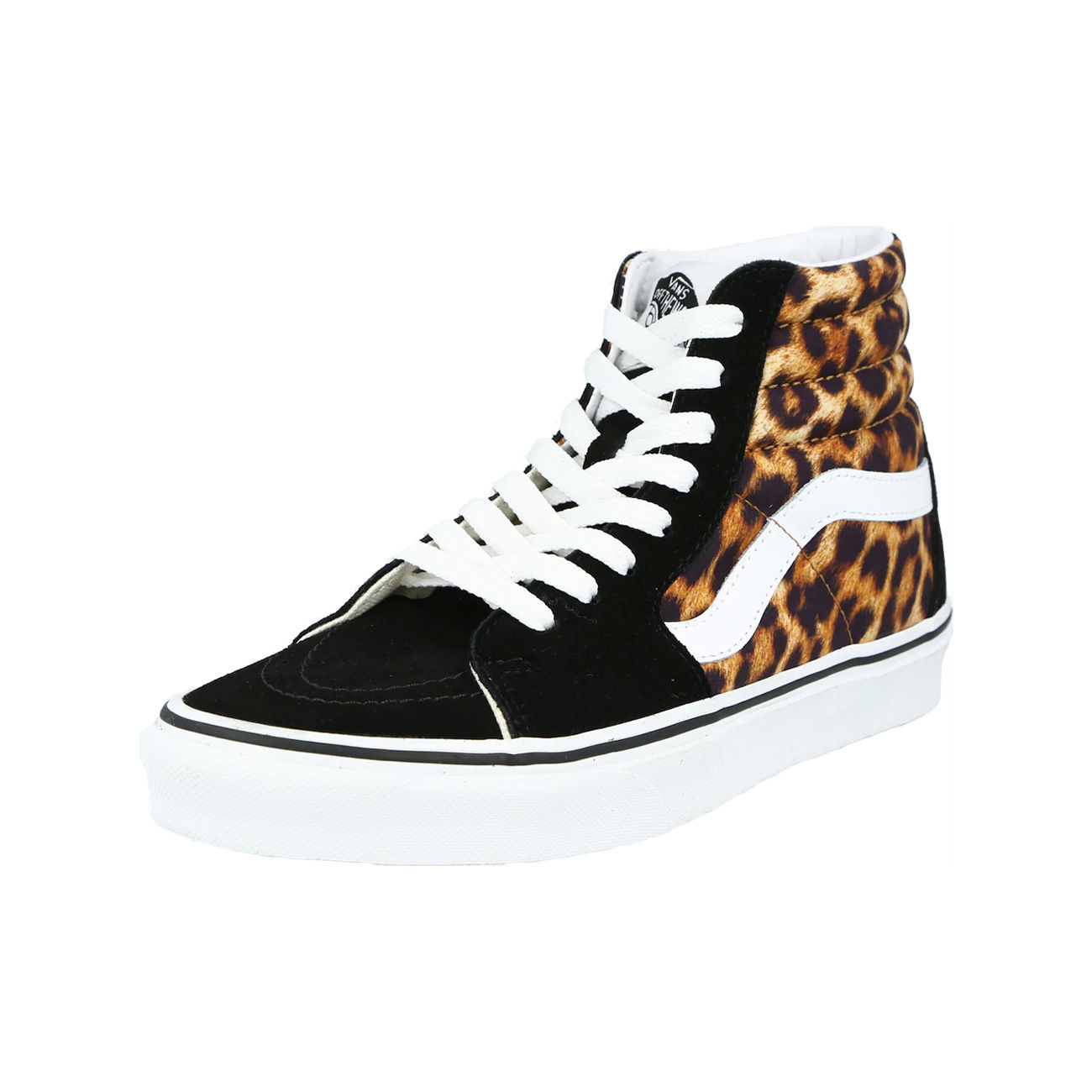 Women's Two-Tone Sneakers - Leopard Print / White Soles / Black