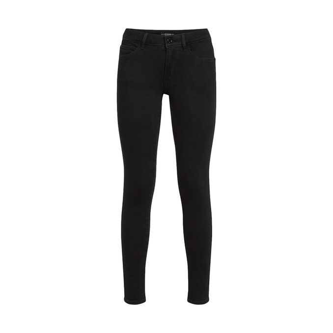 GUESS SKINNY REBORN DENIM JEANS Woman Carrie Black | Mascheroni Store