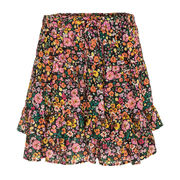 SKIRT FLORAL RUFFLES Woman Garden Black SKIRT FLORAL RUFFLES Woman Garden Black