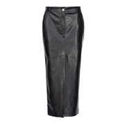 SKIRT LEATHERETTE LONG Woman Black Limousine  SKIRT LEATHERETTE LONG Woman Black Limousine