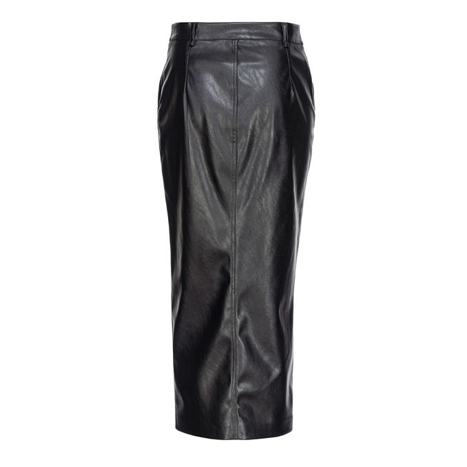 SKIRT LEATHERETTE LONG Woman Black Limousine
