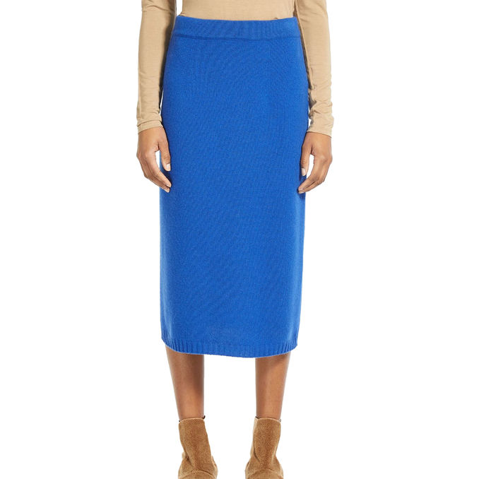 SKIRT PURE WOOL NOLA Woman Bluette
