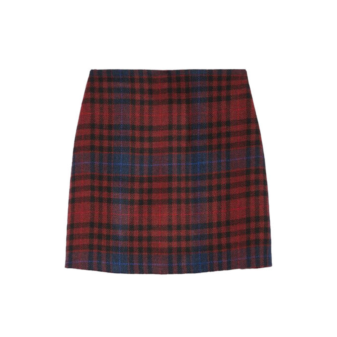 SKIRT PURE WOOL PETALI Woman Check