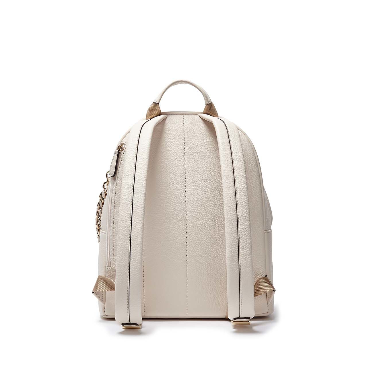MICHAEL KORS SLATER BACKPACK IN HAMMERED LEATHER WITH GOLD CHAIN Woman Cream  | Mascheroni Store
