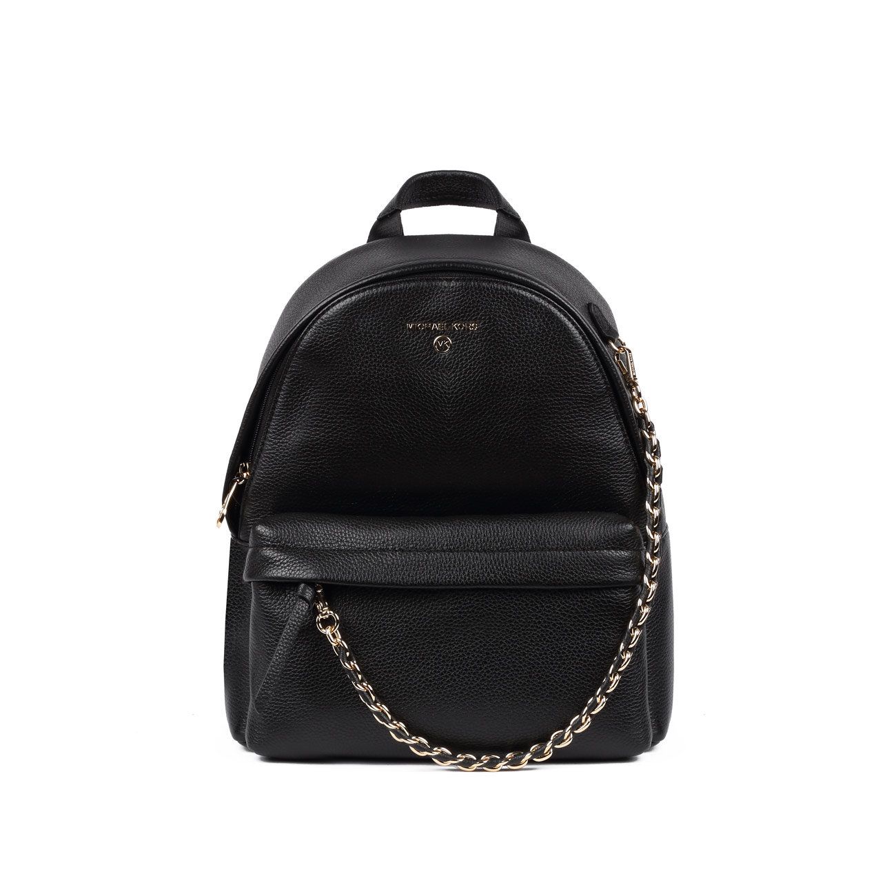 MICHAEL KORS SLATER PEBBLED LEATHER BACKPACK WITH GOLD CHAIN Woman