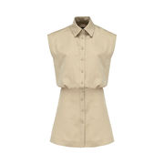 SLEEVELESS SHIRT DRESS Woman Sabbia SLEEVELESS SHIRT DRESS Woman Sabbia