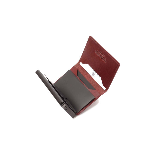 SLIDE CARD HOLDER Unisex Dark Red