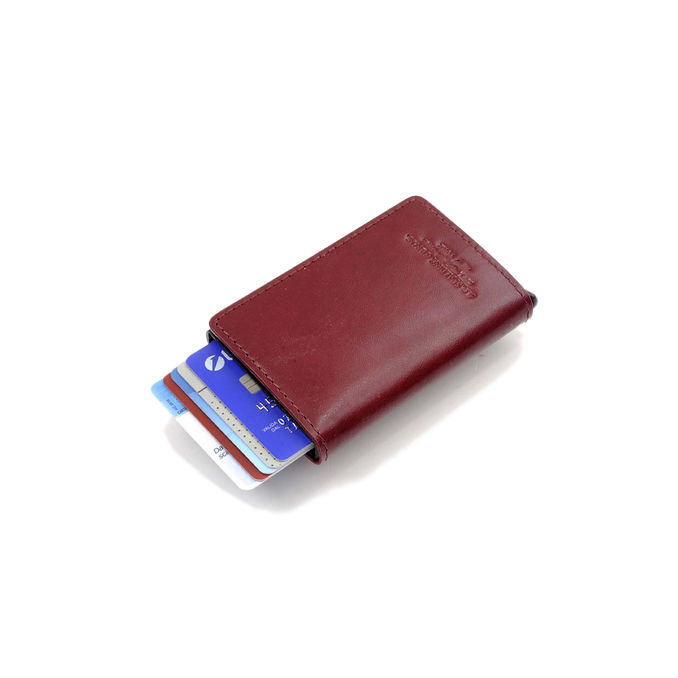 SLIDE CARD HOLDER Unisex Dark Red