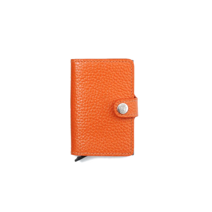 SLIDE CARD HOLDER WITH BUTTON Unisex Orange