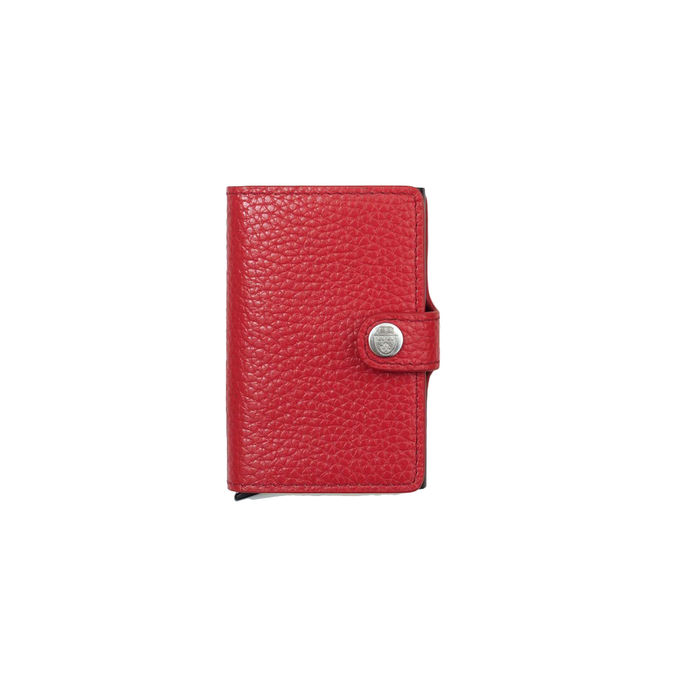 SLIDE CARD HOLDER WITH BUTTON Unisex Red