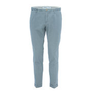 SLIM CHINO TROUSERS WITH MICROFANTASY Man Blue Navy SLIM CHINO TROUSERS WITH MICROFANTASY Man Blue Navy