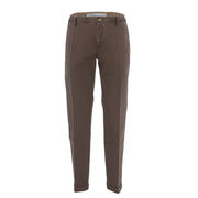 SLIM CHINO TROUSERS WITH MICROFANTASY Man Tabacco SLIM CHINO TROUSERS WITH MICROFANTASY Man Tabacco