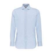 SLIM COTTON SHIRT IN MICROFANTASY HORSES Man White Bluette SLIM COTTON SHIRT IN MICROFANTASY HORSES Man White Bluette