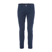 SLIM COTTON STRATCH MICROFANTASY CHINO TROUSERS Man Blue Navy SLIM COTTON STRATCH MICROFANTASY CHINO TROUSERS Man Blue Navy