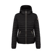 SLIM DOWN JACKET WITH HOOD Woman Dark Black SLIM DOWN JACKET WITH HOOD Woman Dark Black