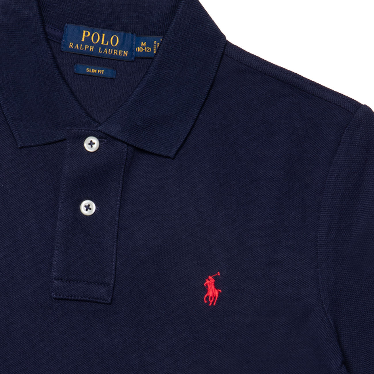 POLO RALPH LAUREN SLIM FIT PIQUE POLO SHIRT Kid French navy ...