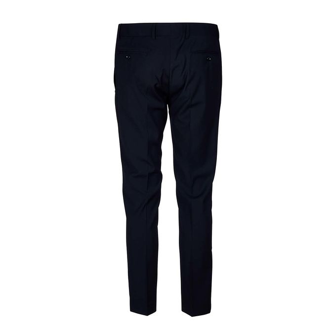 SLIM FIT TROUSERS WITH CENTRAL PLEAT Man Blue