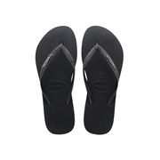 SLIM GLITTER II FLIP FLOPS Woman Black Dark Gray Metallic SLIM GLITTER II FLIP FLOPS Woman Black Dark Gray Metallic
