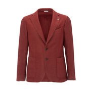 SLIM JACKET IN WOOL BLEND TWIST Man Mattone SLIM JACKET IN WOOL BLEND TWIST Man Mattone