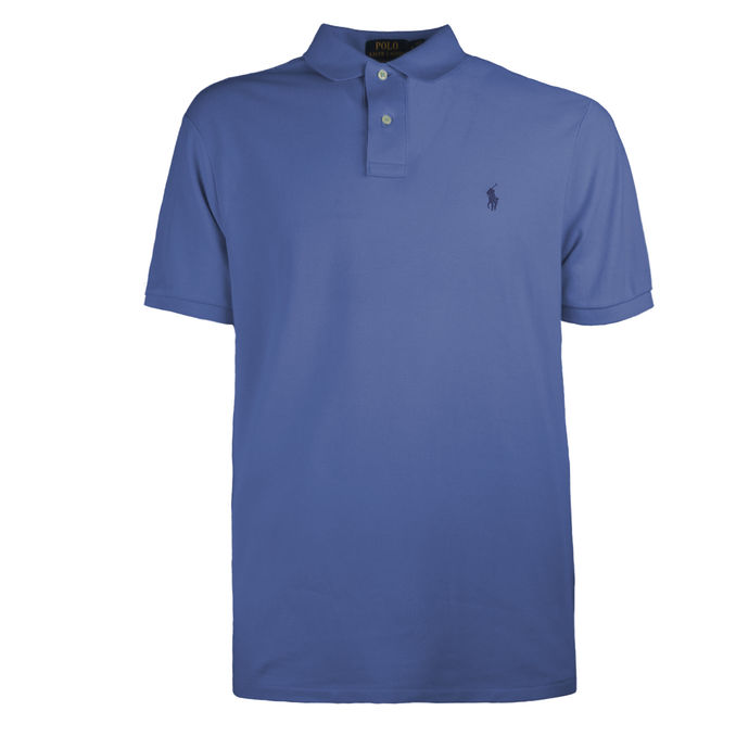 SLIM PIQUET COTTON POLO SHIRT Man Harbor Island Blue