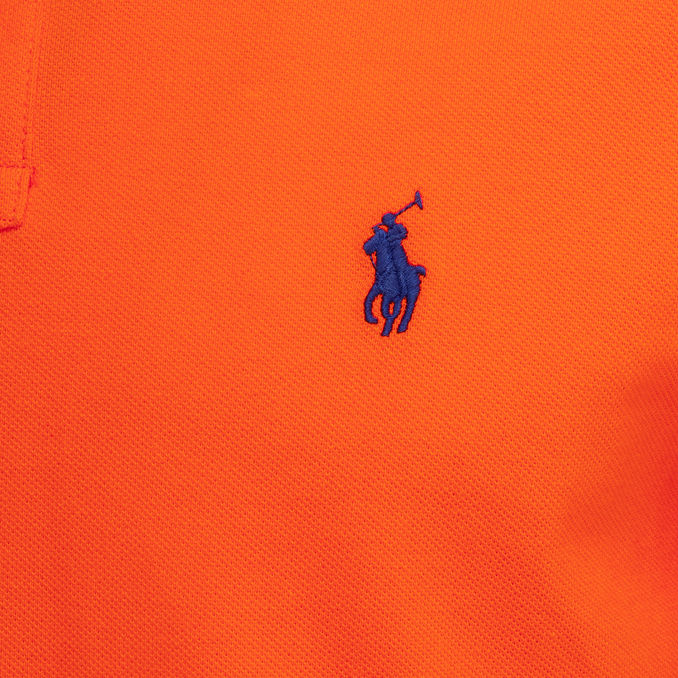 POLO RALPH LAUREN SLIM PIQUET COTTON POLO SHIRT Man Orange | Mascheroni  Store