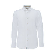 SLIM SHIRT IN FABRICATED COTTON Man White SLIM SHIRT IN FABRICATED COTTON Man White