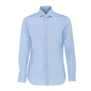 SLIM SHIRT WITH FLOWER PRINT Man White Light blue SLIM SHIRT WITH FLOWER PRINT Man White Light blue