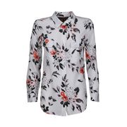 SLIM SIGNATURE FLORAL SHIRT Woman Bright white multicolor SLIM SIGNATURE FLORAL SHIRT Woman Bright white multicolor