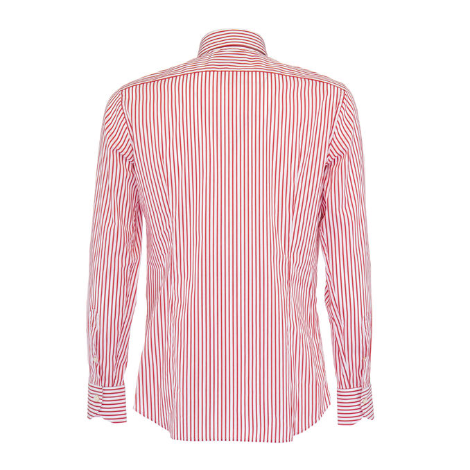 SLIM WIDE STRIPE SHIRT Man White Red