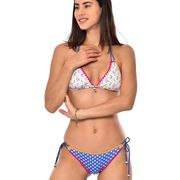SLIP AVORA ARUSHA REVERSIBILE E CON BORDI RICAMATI Donna Blu bianco frutta SLIP AVORA ARUSHA REVERSIBILE E CON BORDI RICAMATI Donna Blu bianco frutta