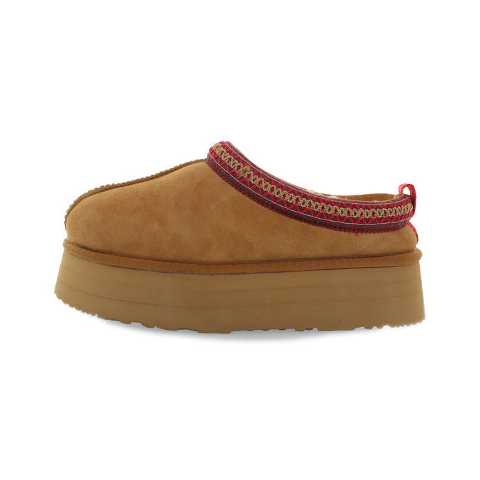 SLIP ON PLATFORM IN SHEEPSKIN Woman Camel